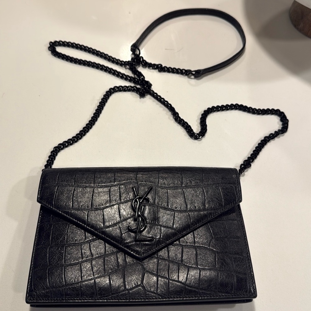 YSL crocodile envelope bag